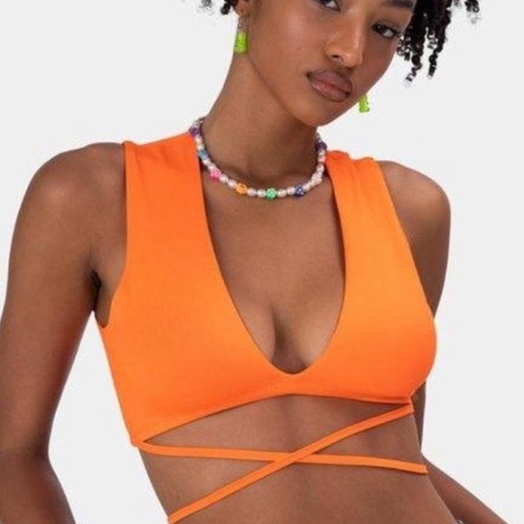 Adika Orange Crossover womens CropTop Size XS - Picture 1 of 11
